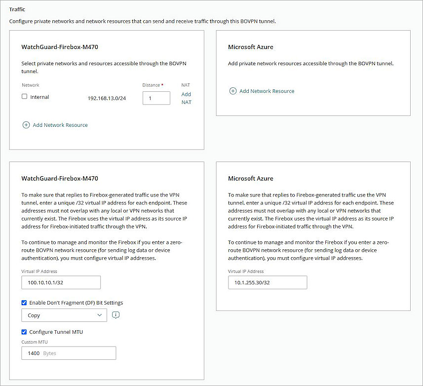 Screenshot of configure virtual ip addresses.
